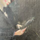 Old painting, portrait of a seated woman