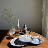 Set of 5 blue English plates D23