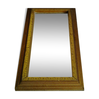 Vintage mirror in brass and wood 15x25cm