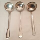 3 ladles in silver metal