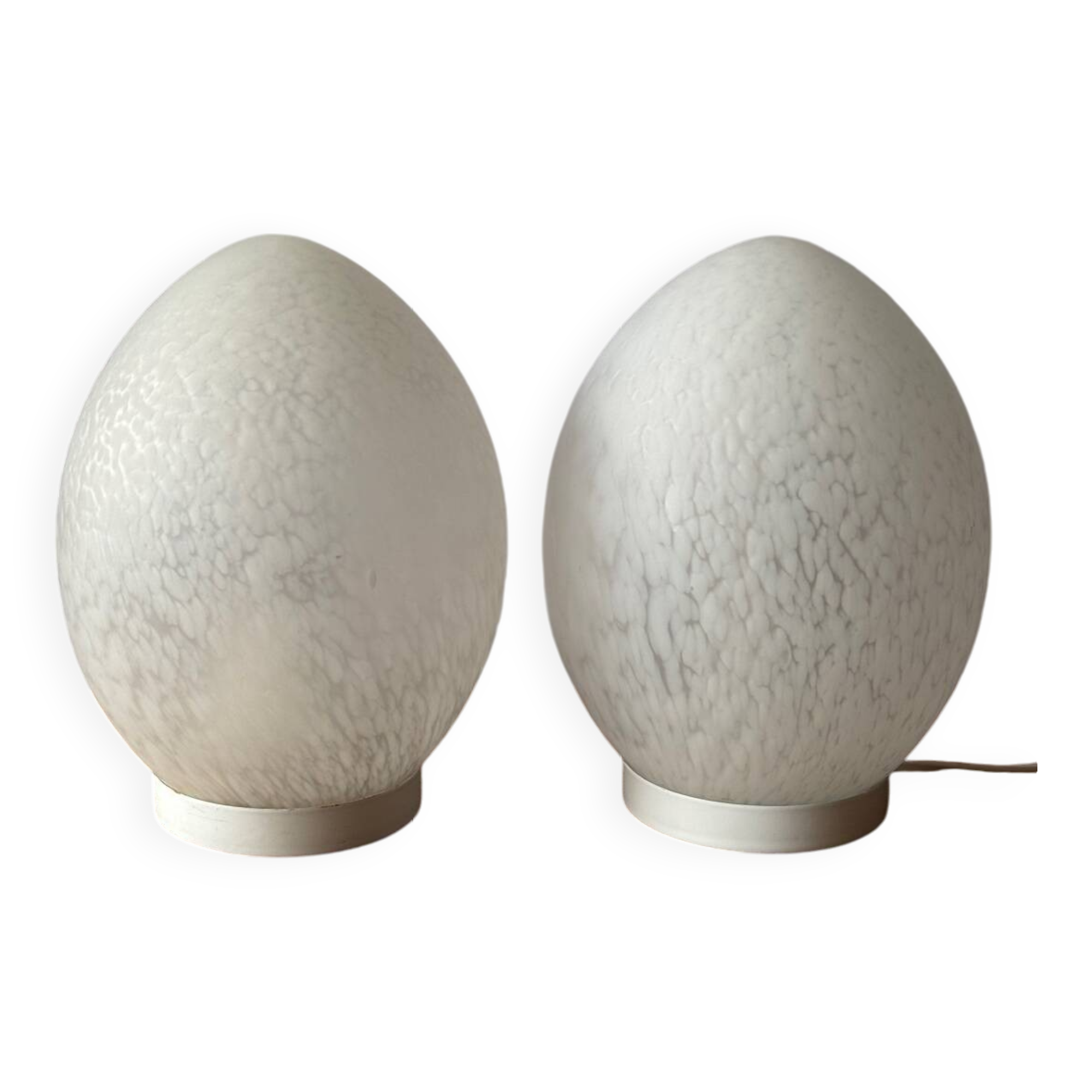 Glass egg lamp duo
