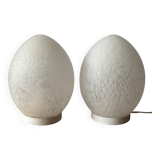 Glass egg lamp duo