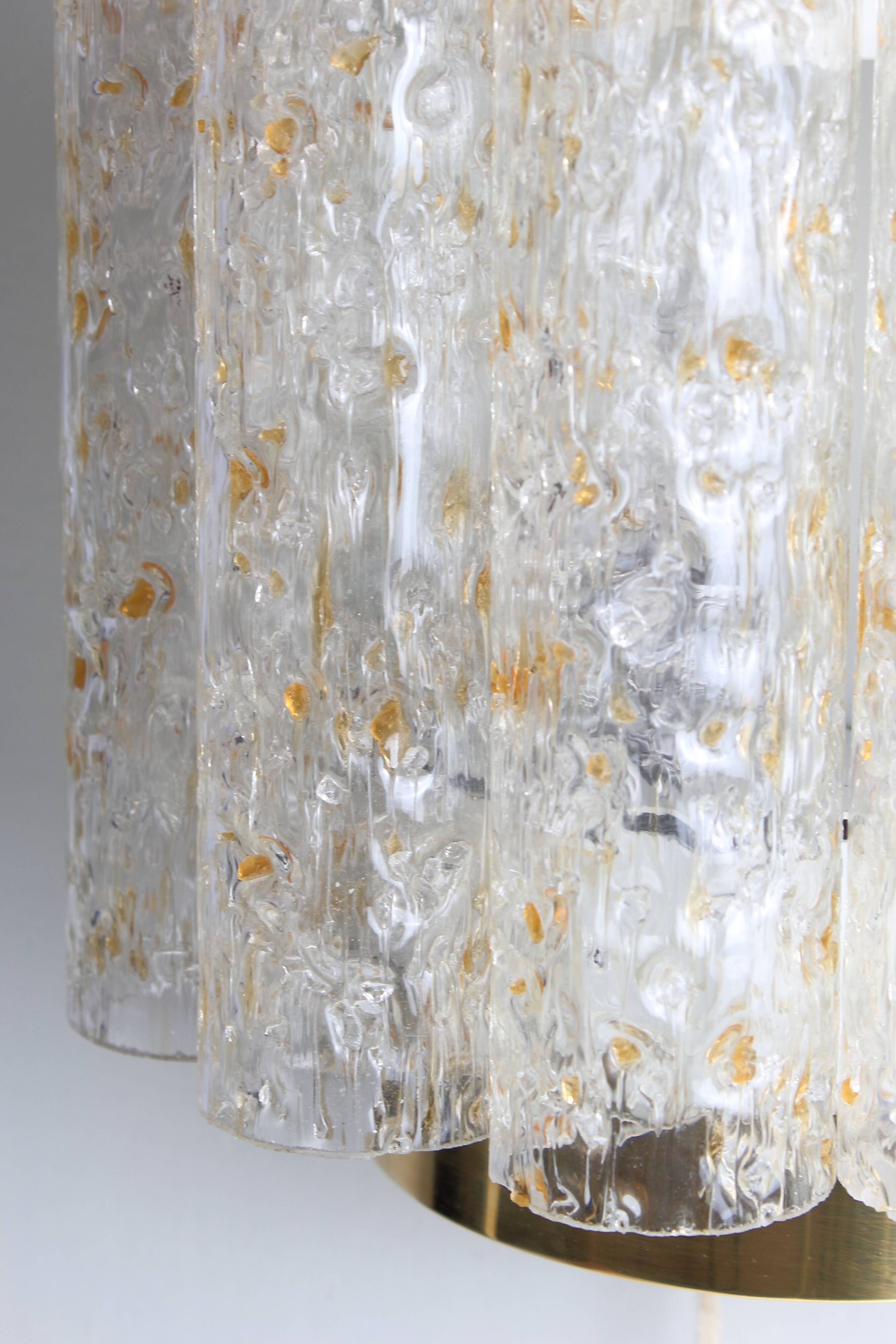 Gold metal and Murano glass wall light by DORIA, 1970s.