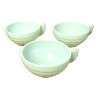 Trio of vintage mint opaline cups