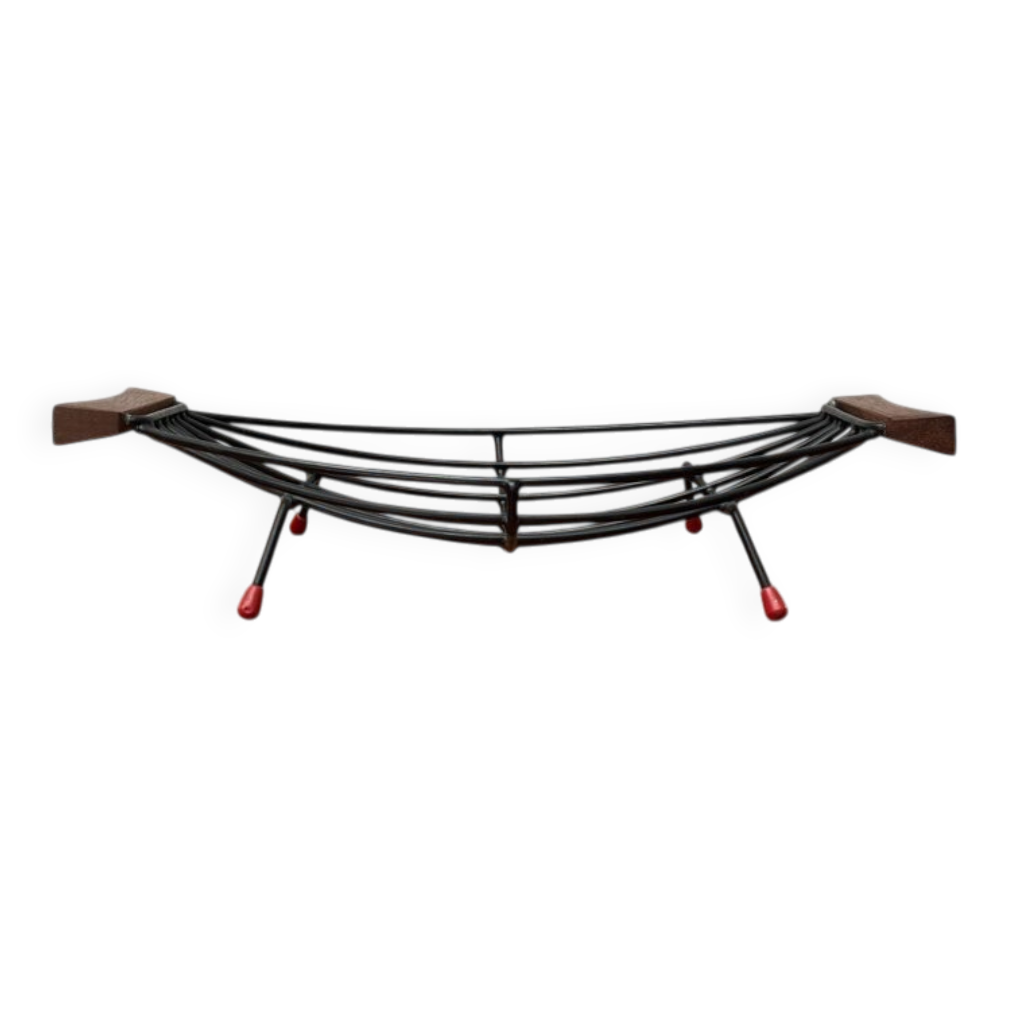 Mid-Century String Fruit Bowl with Teak Handle, 1960s