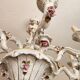 Large hand-painted gilded chandelier mangani ceramiche porcelain