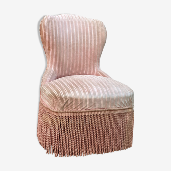 Fauteuil crapaud rose pâle