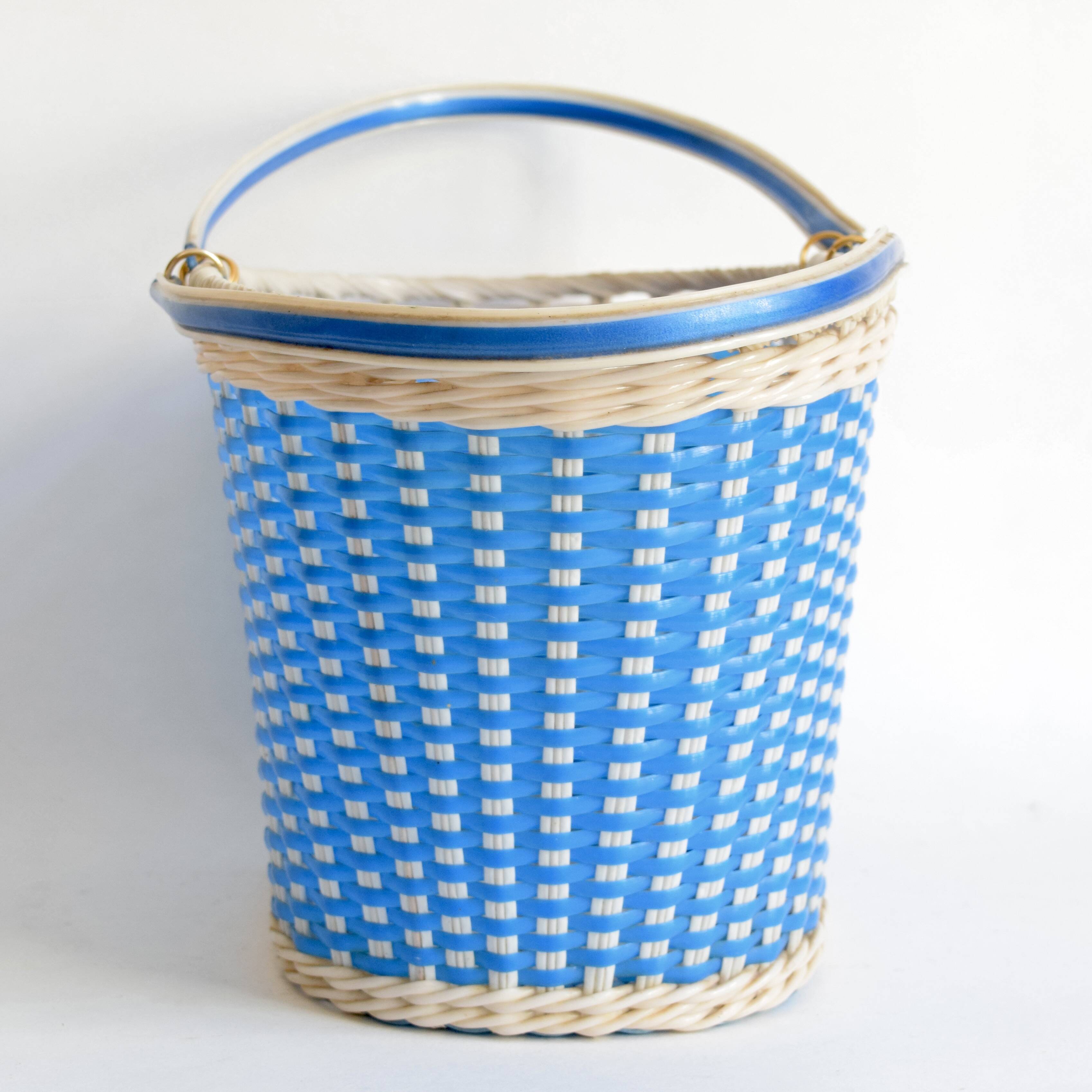 Vintage woven plastic shopping basket