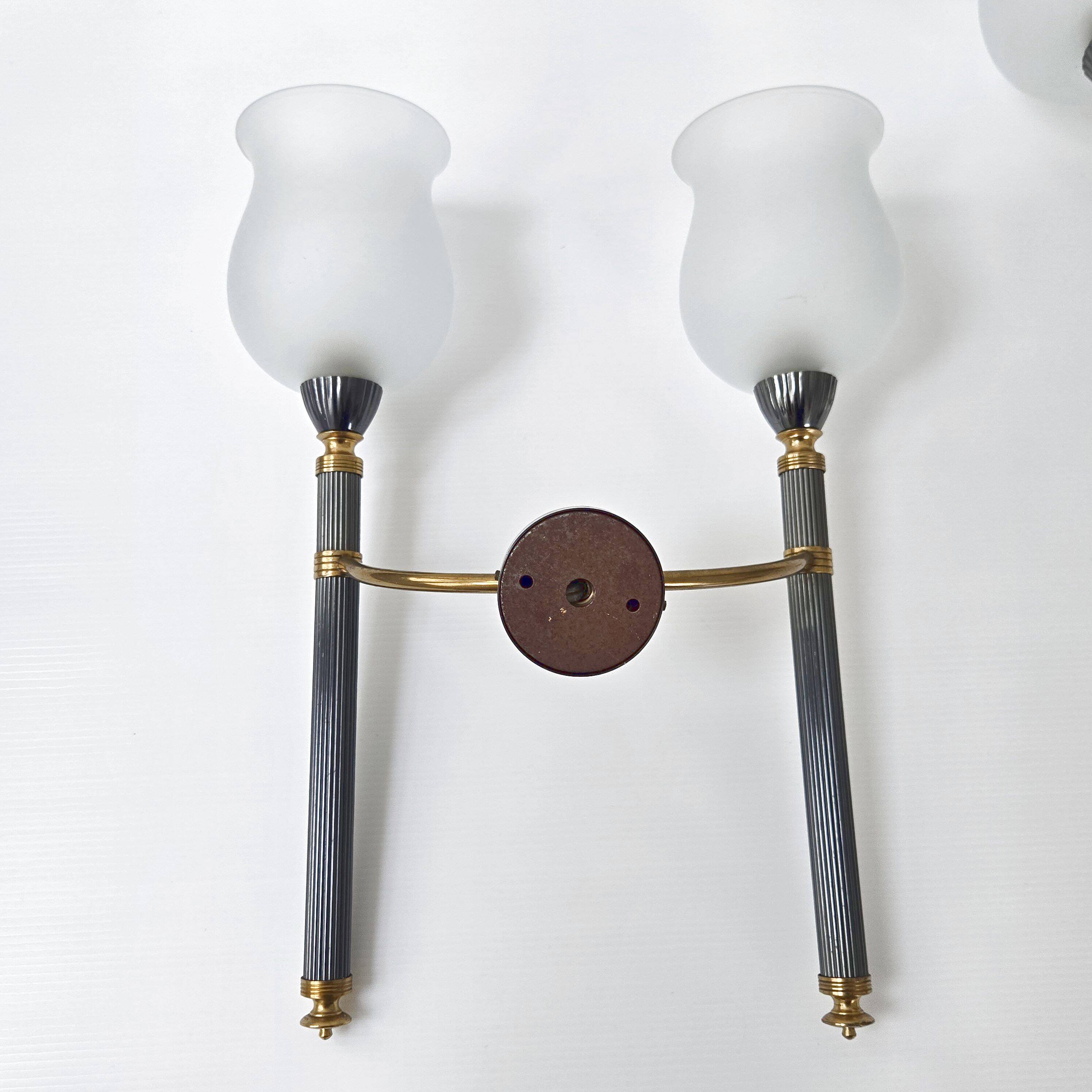 Pair of vintage 1950s torch wall lights