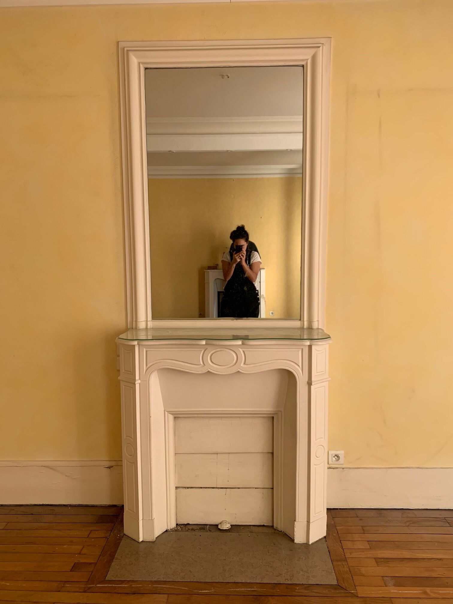 Painted marble fireplace