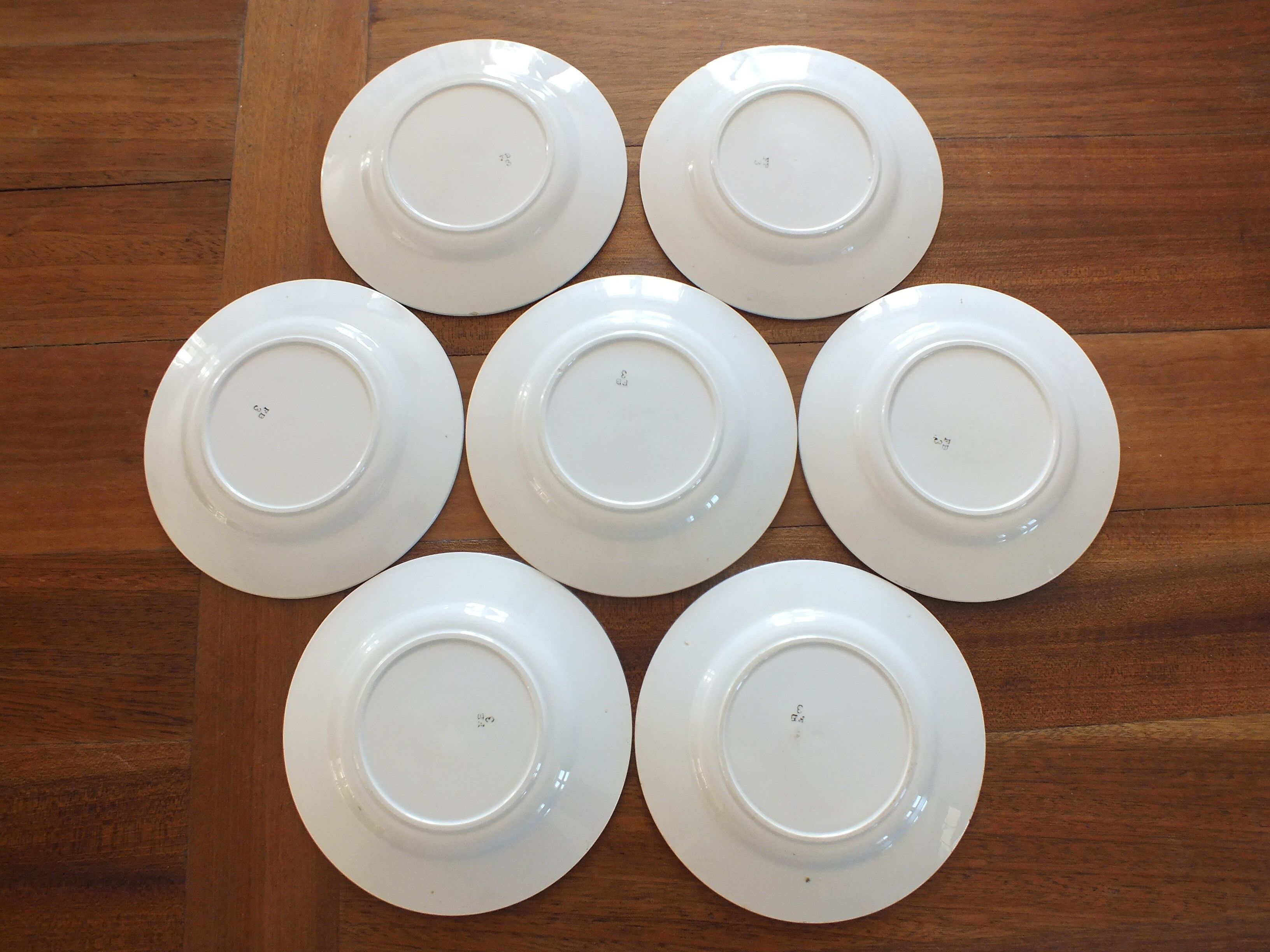 7 dessert plates 50s zebra yellow décor