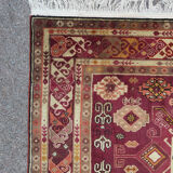 Handmade wool and silk carpet Kazakhstan 204x126 cm