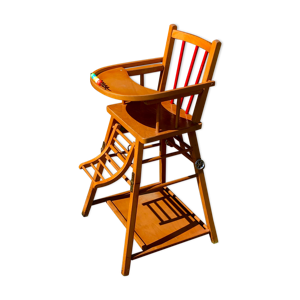 chaise haute enfant bois vintage transformable table