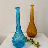 Blue Empoli decanter with bubble relief