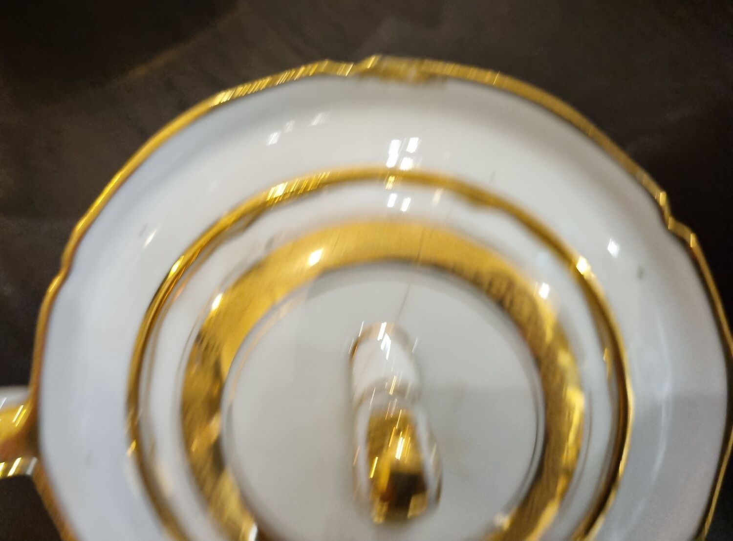 UM Limoges table service, Art Deco gold thread porcelain 80 pieces