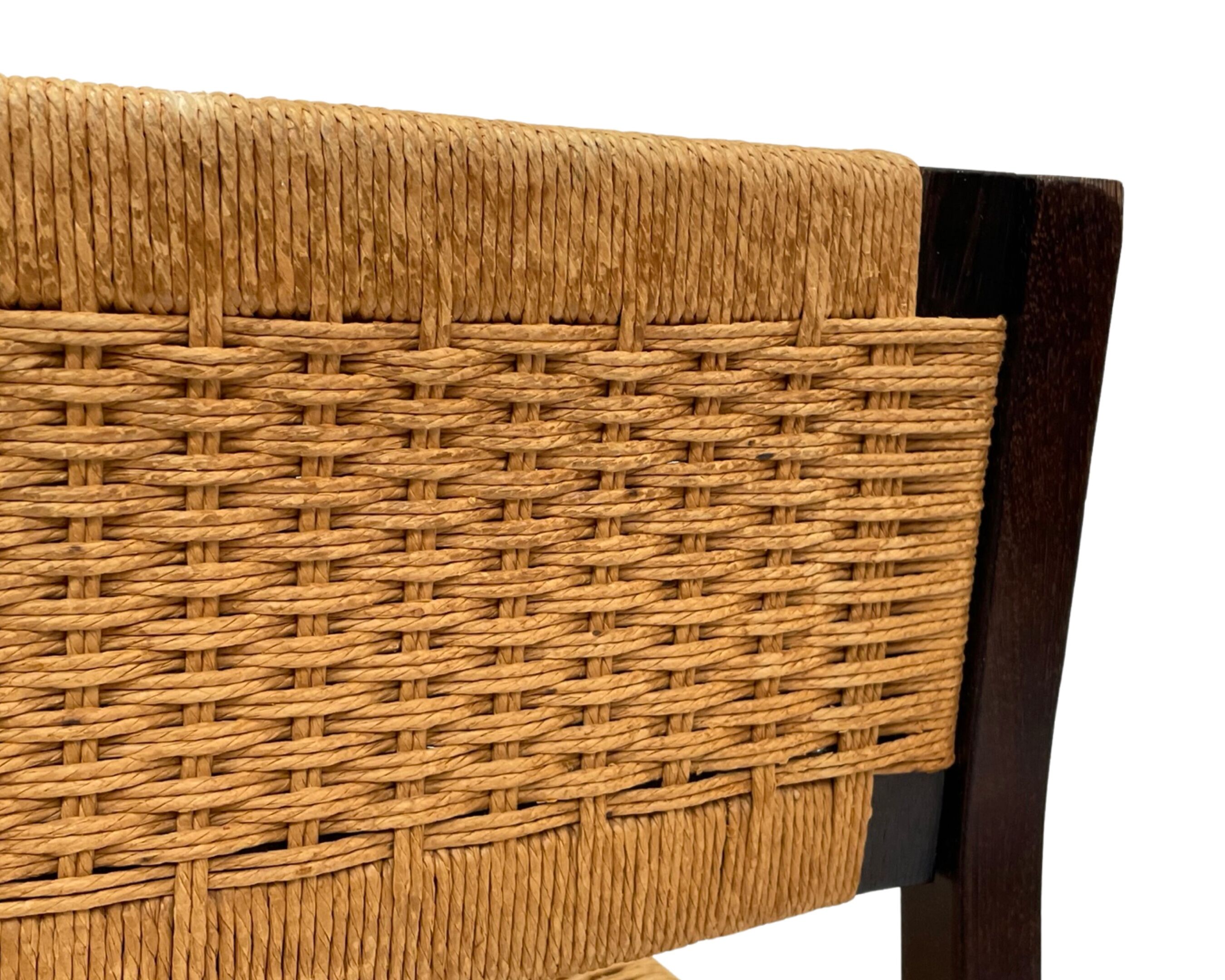 Vintage dining room chairs with papercord seat / 1970 design