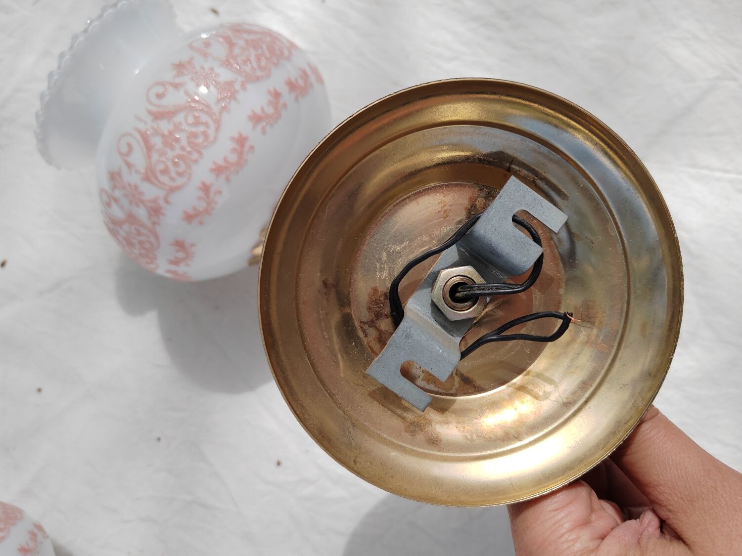 Pair of wall sconces with floral lampshades