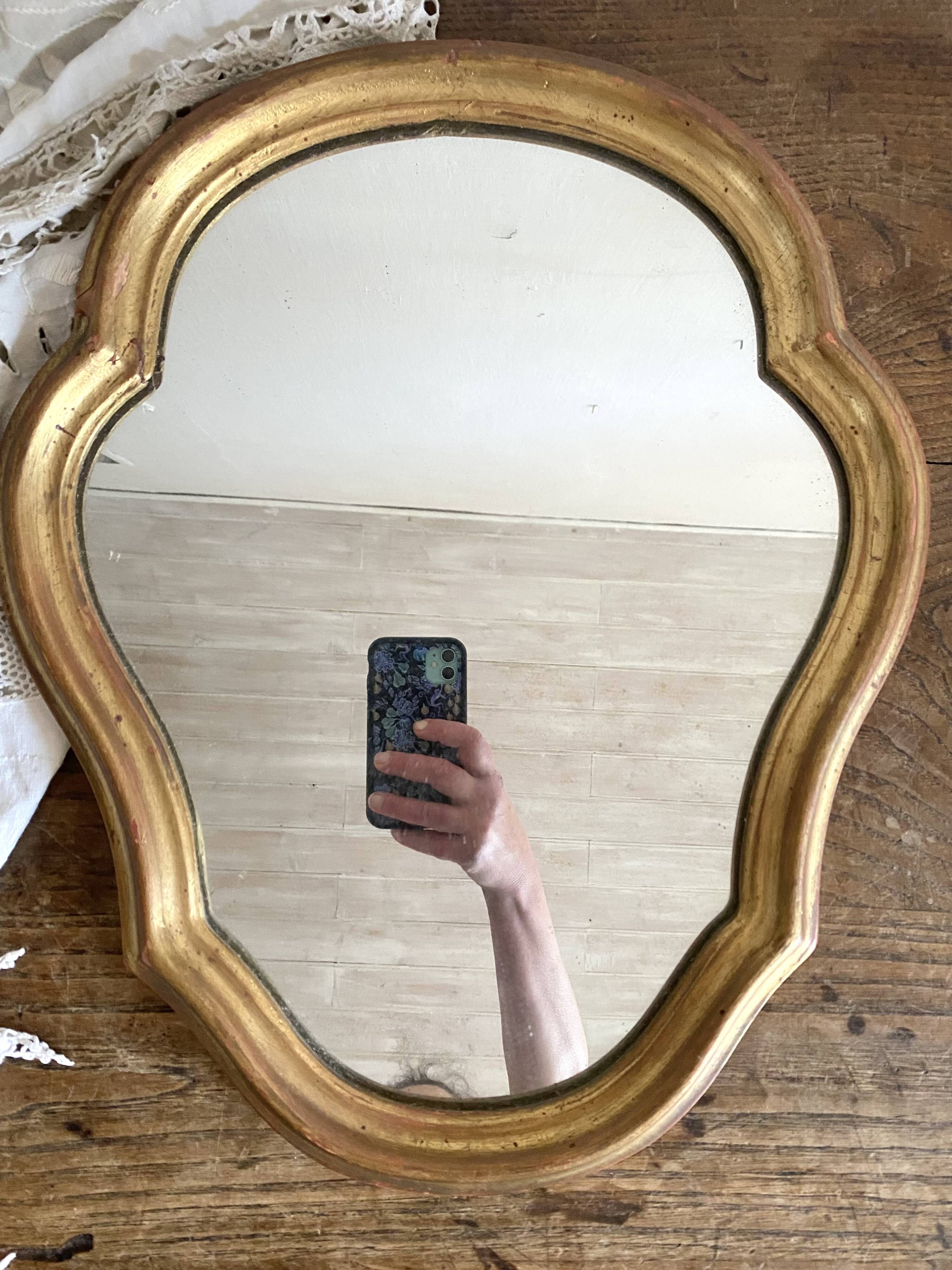 Miroir ancien doré 47 X 38 CM
