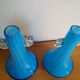 Paire de vases bleus torsadé blanc dans le goût de Murano