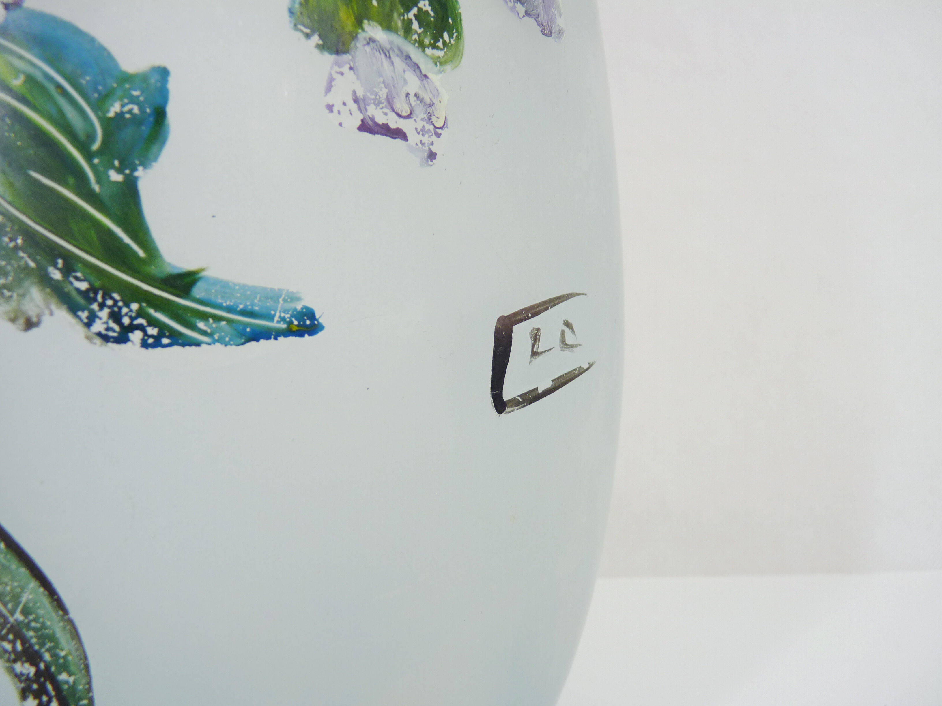 Art Nouveau vase signed floral decoration in glass paste. 40 cm. Year 20