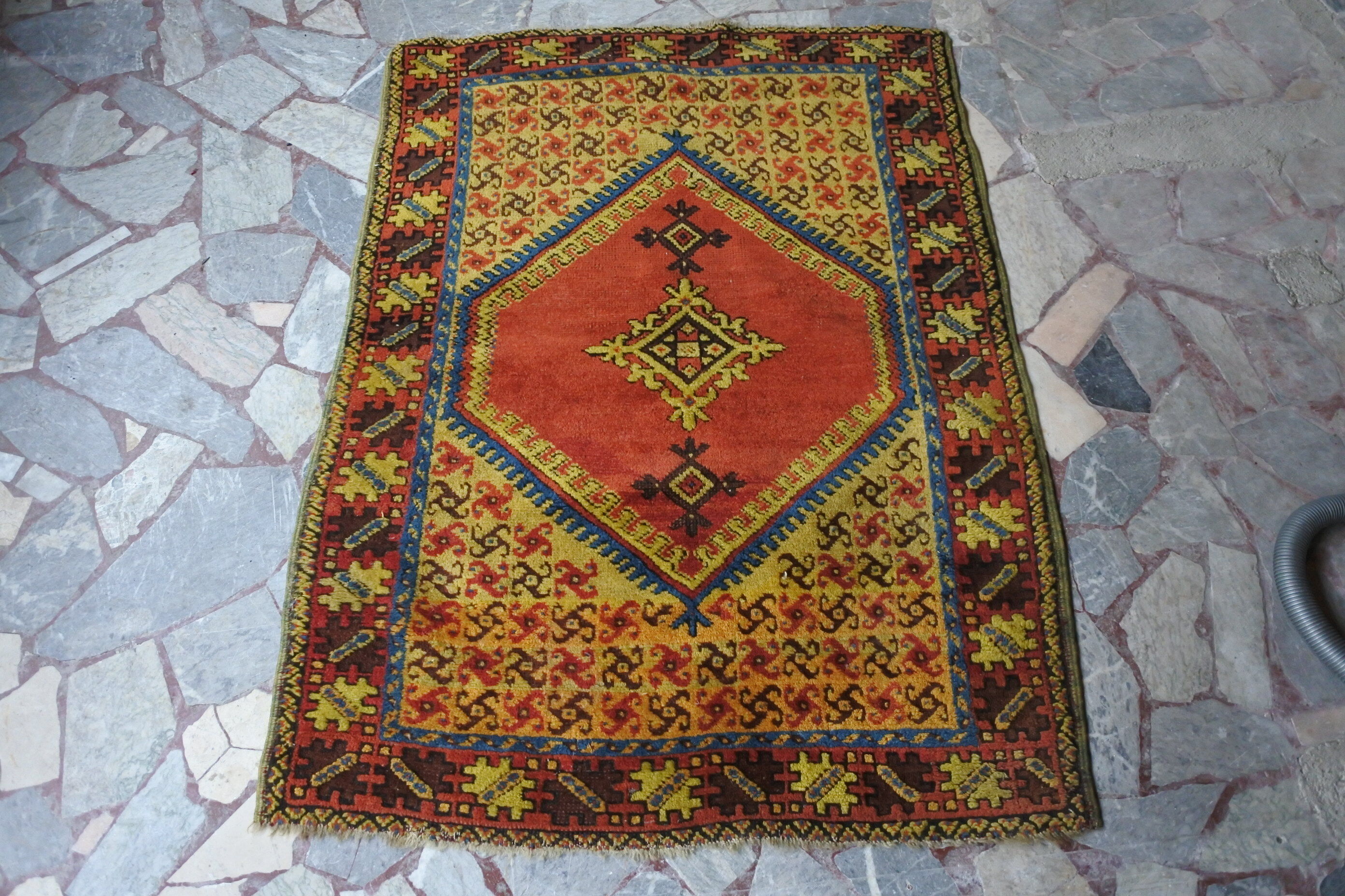 Old Caucasian carpet 142x105cm