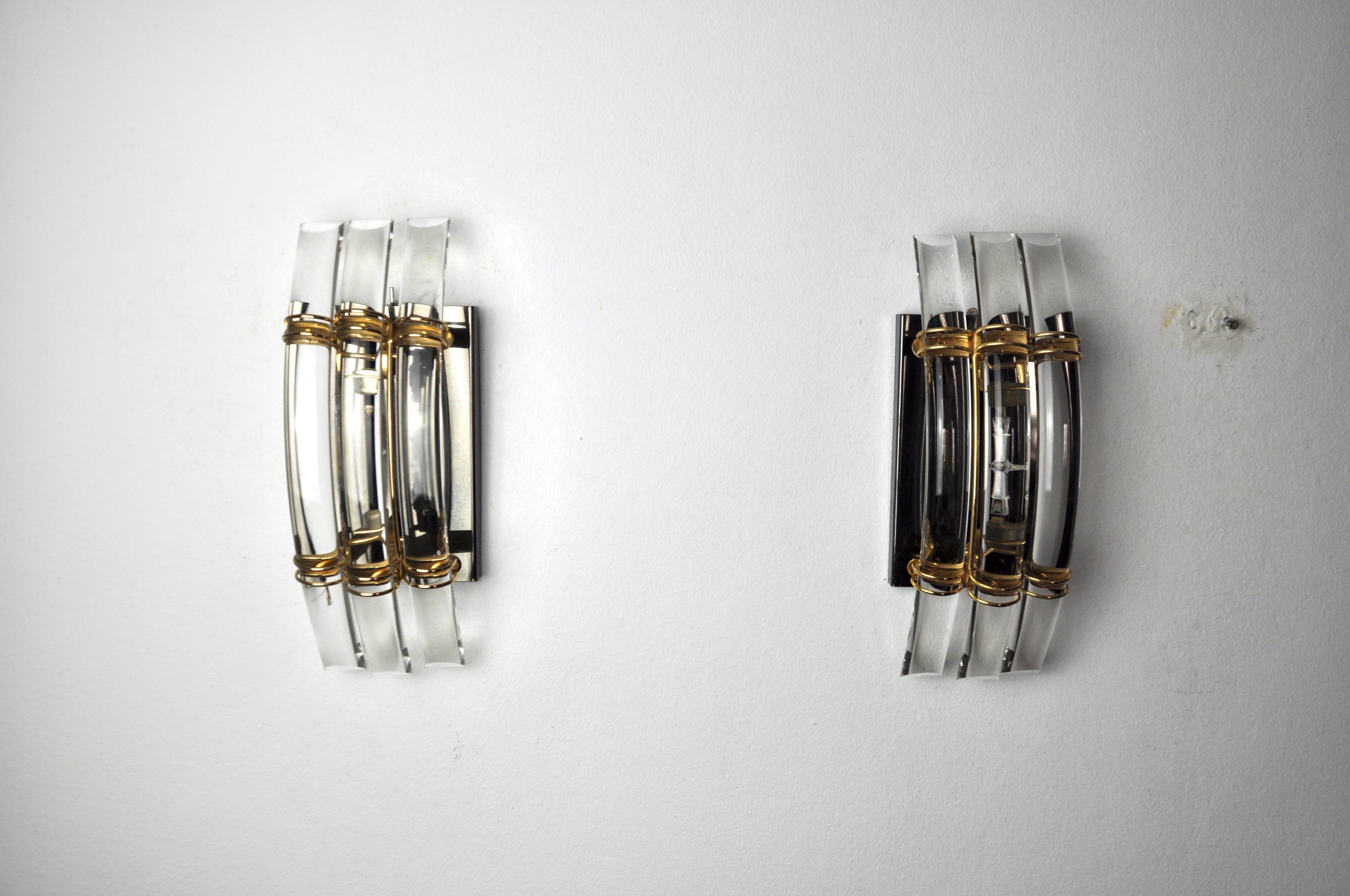Pair of sconces, Italy, 1970