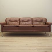 Brown leather sofa, Danish design, 1960s, manufactured by AS Vejen Polstermøbe