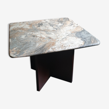 Table basse vintage en marbre italien années 80