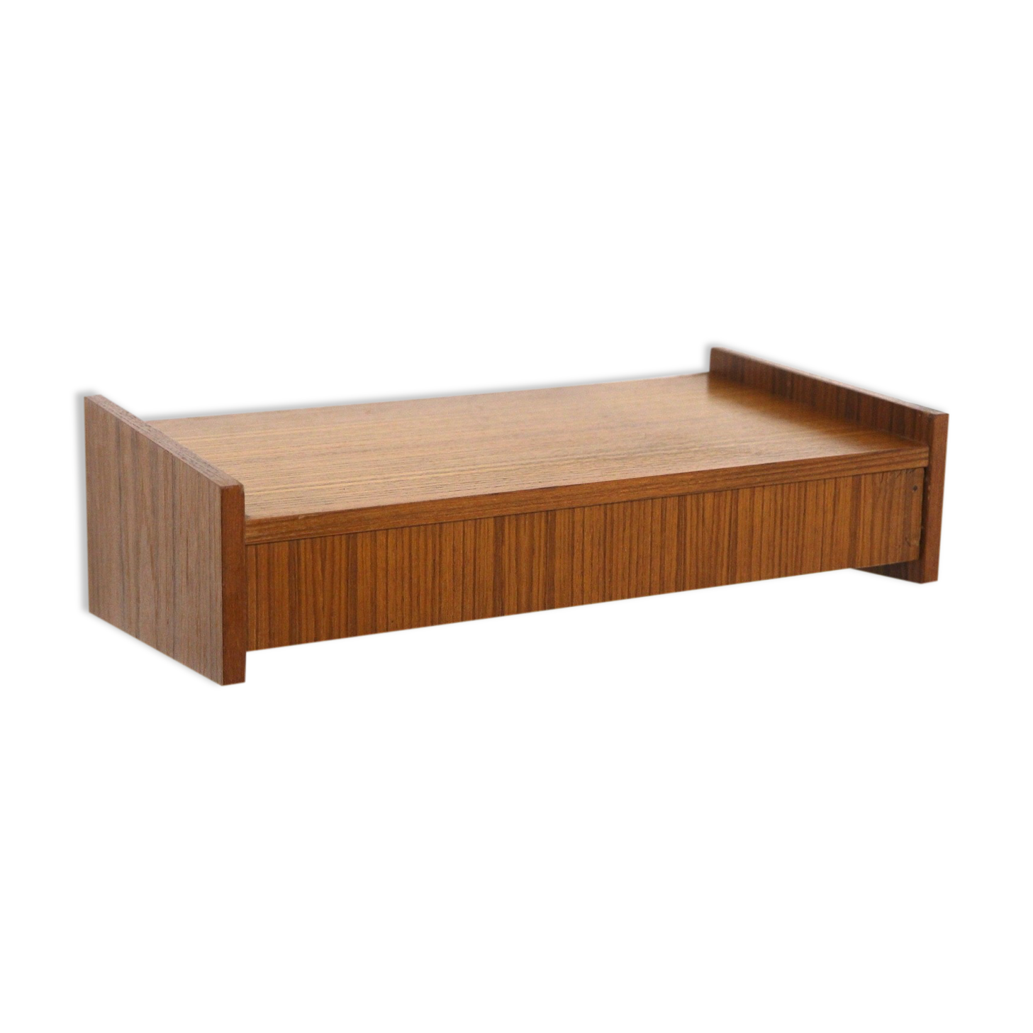 Teak wall console, suede, 1960