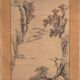 Kakejiku, ancient Japanese landscape in ink on paper – Japan, around 1900.