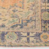 6x10 Turkish Light Orange Cream Vintage Rug, 195x313Cm