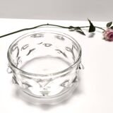 Vase en verre de Murano transparent avec bugne attribuable à Barovier