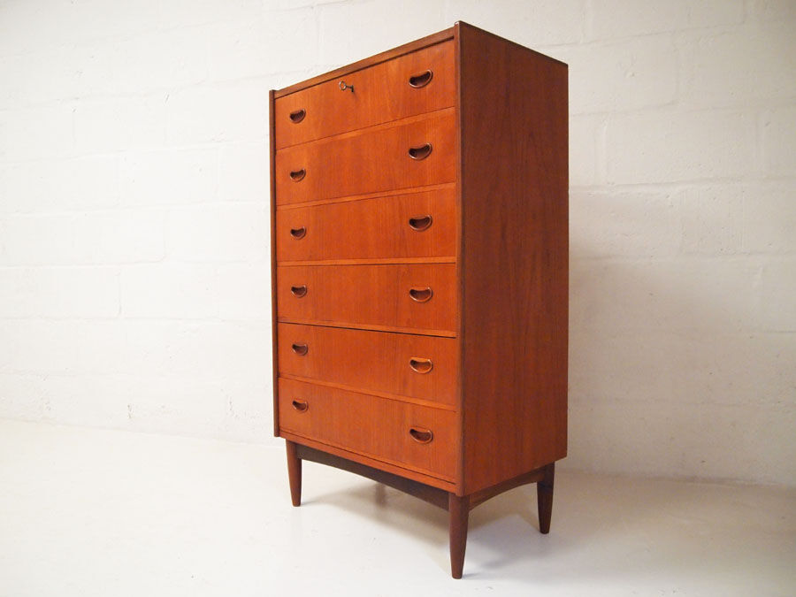 Scandinavian midcentury teak chest of drawers