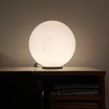 Lampe de table Lune en verre blanc, années 1960