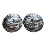 2 vintage English Staffordshire 'HAYRIDE' salad bowls