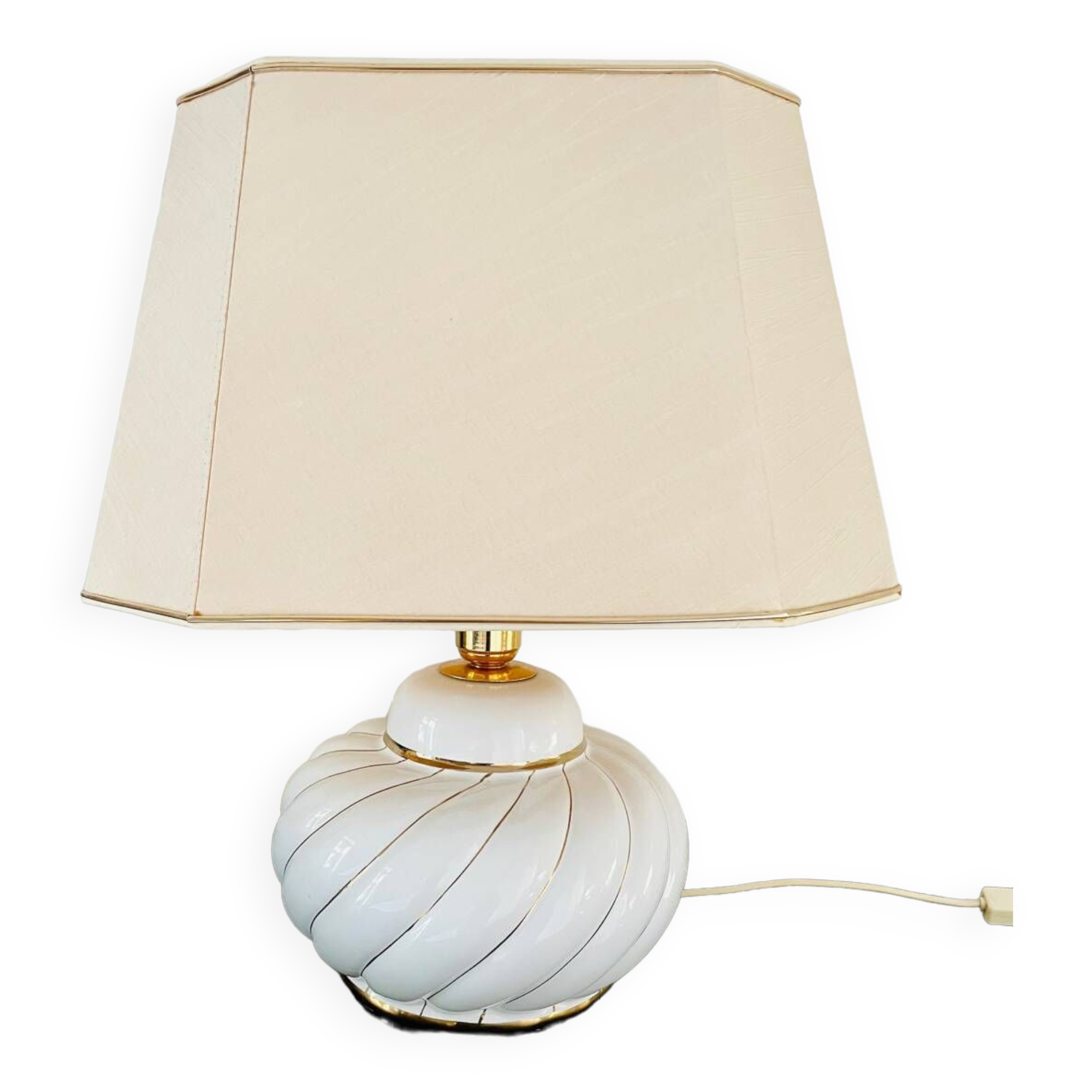 Vintage white and gold table lamp