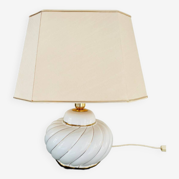 Vintage white and gold table lamp