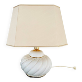 Lampe à poser vintage blanche et dorée