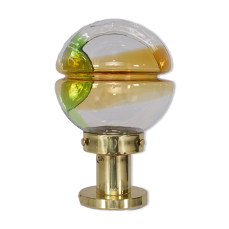 Lamp Kaiser brass glass & amber