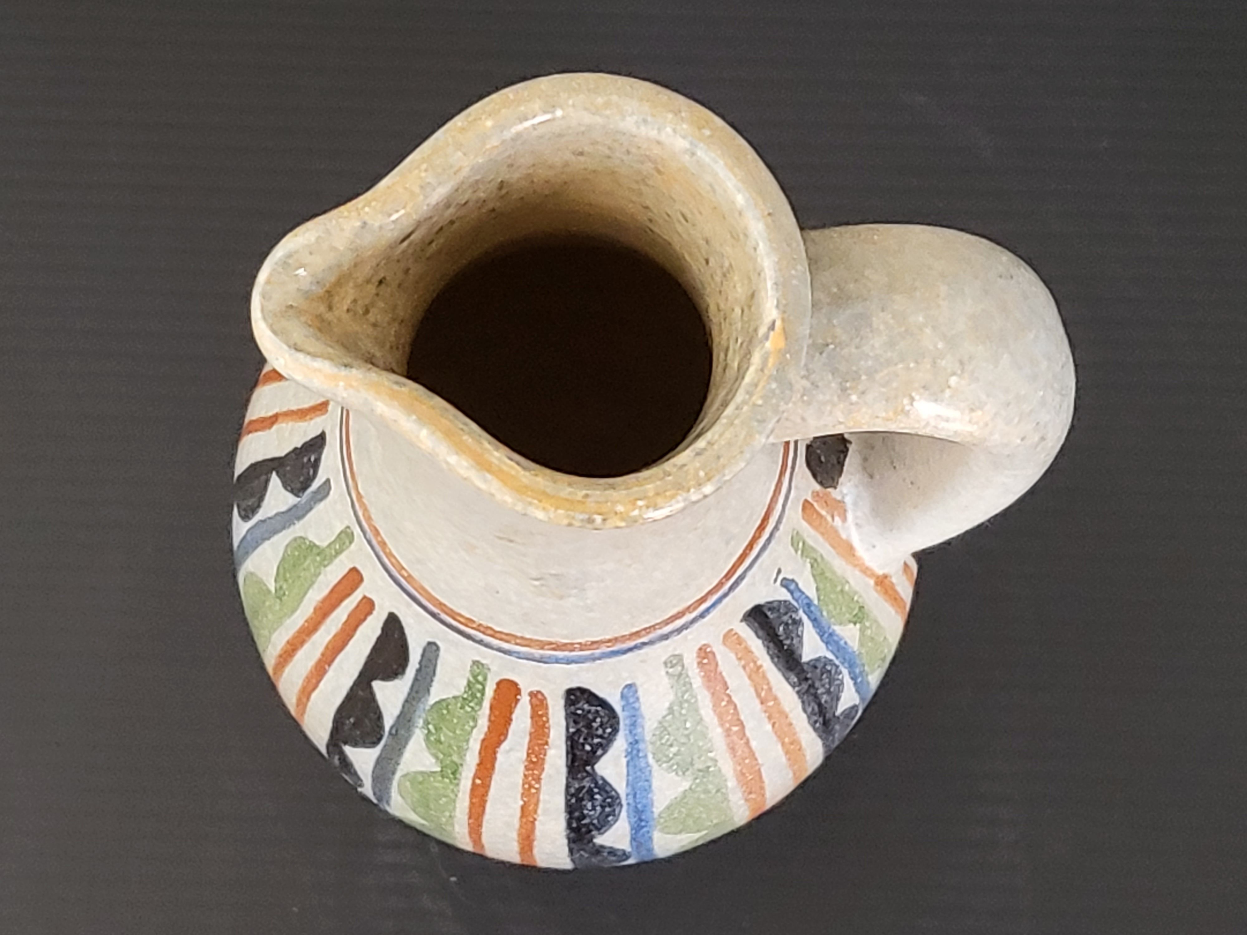 Vintage stoneware pitcher by J.M. Farkas 1970
