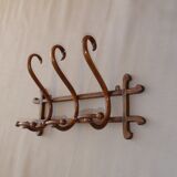 Thonet 3-patéres wall coat holder with bars, signed, circa 1900
