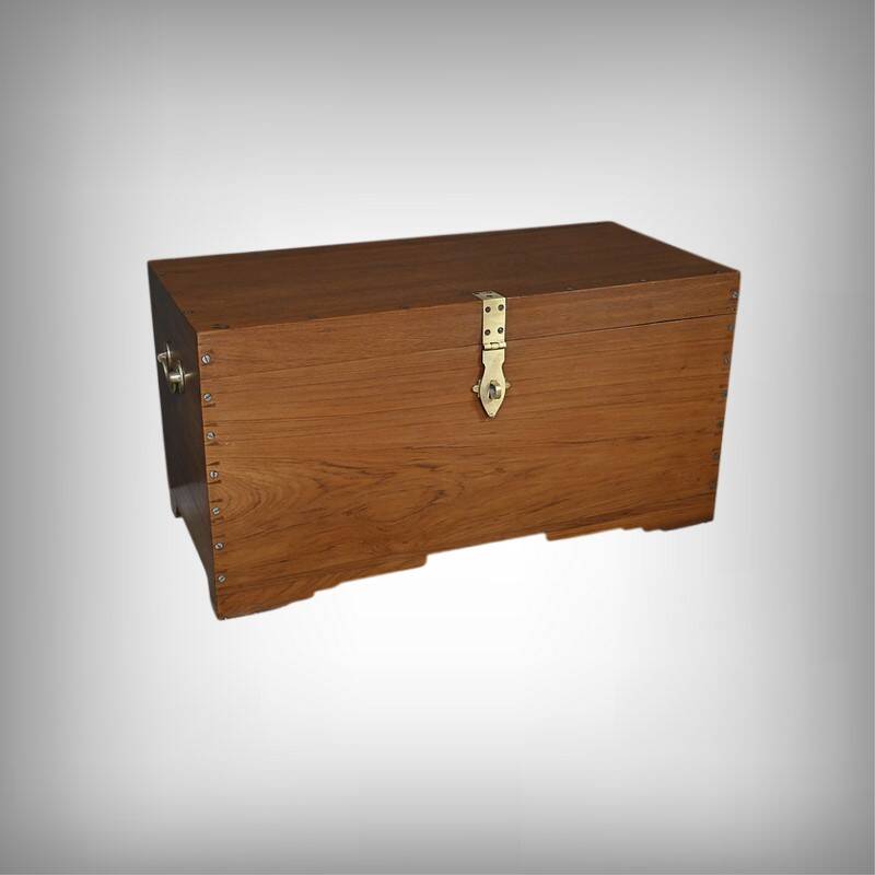 Large Teak Marine Chest – Late 19th Century
