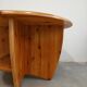 1970s solid pine brutalist round coffee table