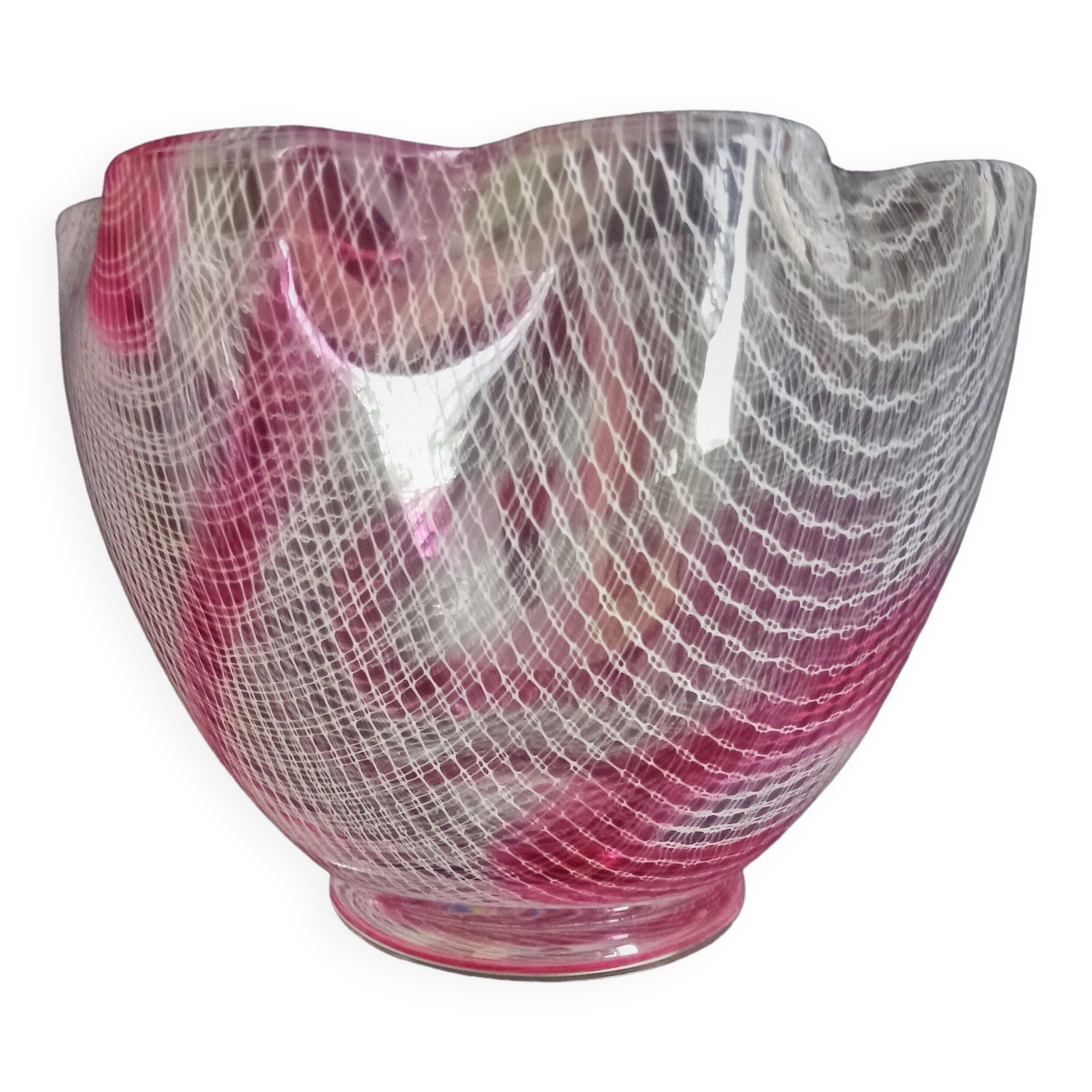 Glass vase with filigree motifs A. D. Copier, Leerdam, Netherlands