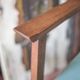 Pair of wooden bridge armchairs from the 1950s, vintage chairs.