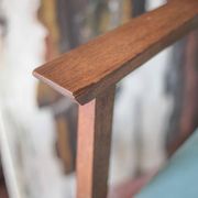 Pair of wooden bridge armchairs from the 1950s, vintage chairs.