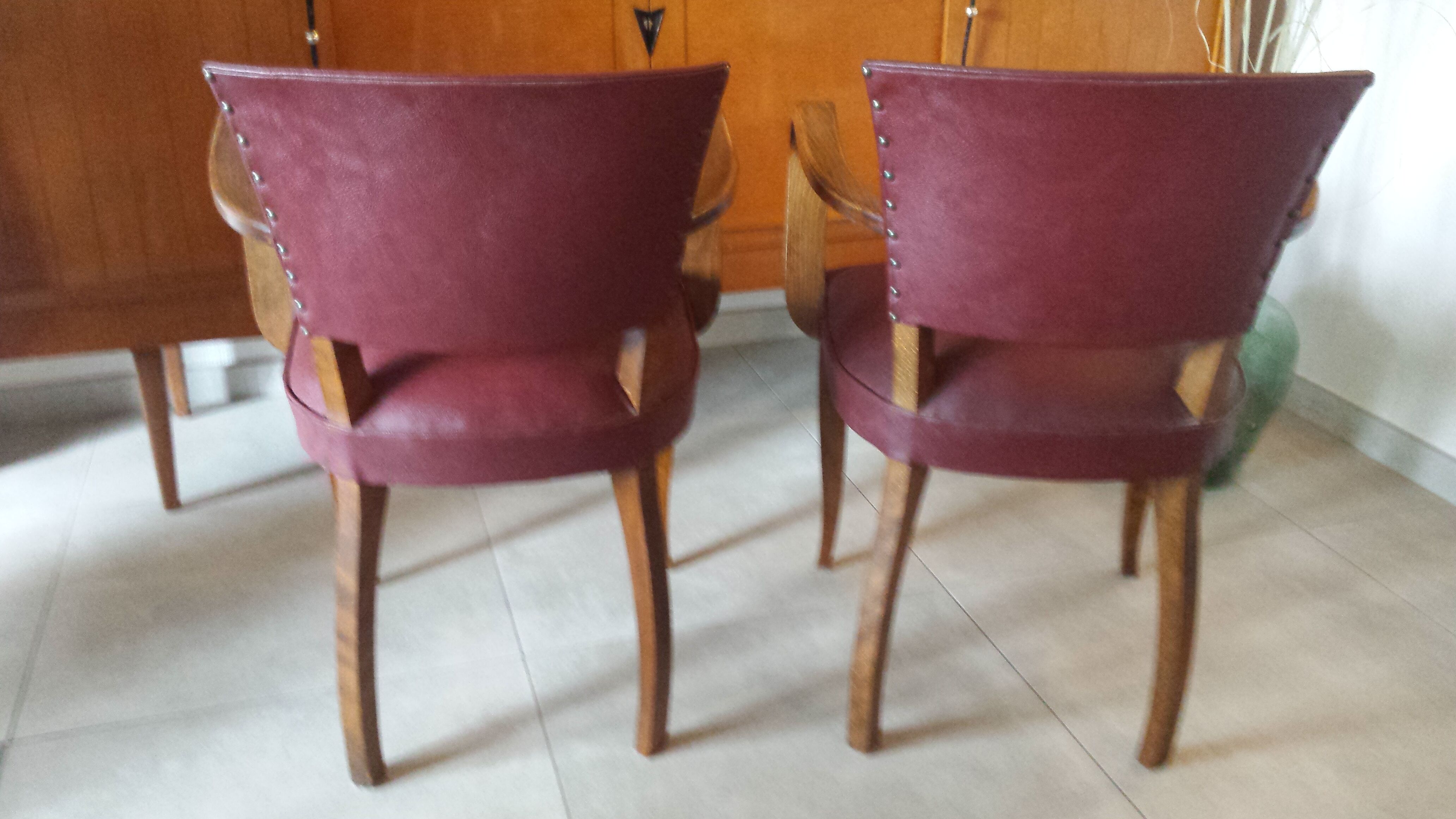 raspberry-colored bridge chairs
