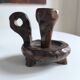 Brutalist wooden candle holder 1960