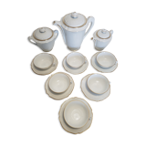 Coffee service in limoges porcelain, white and gold