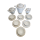 Coffee service in limoges porcelain, white and gold